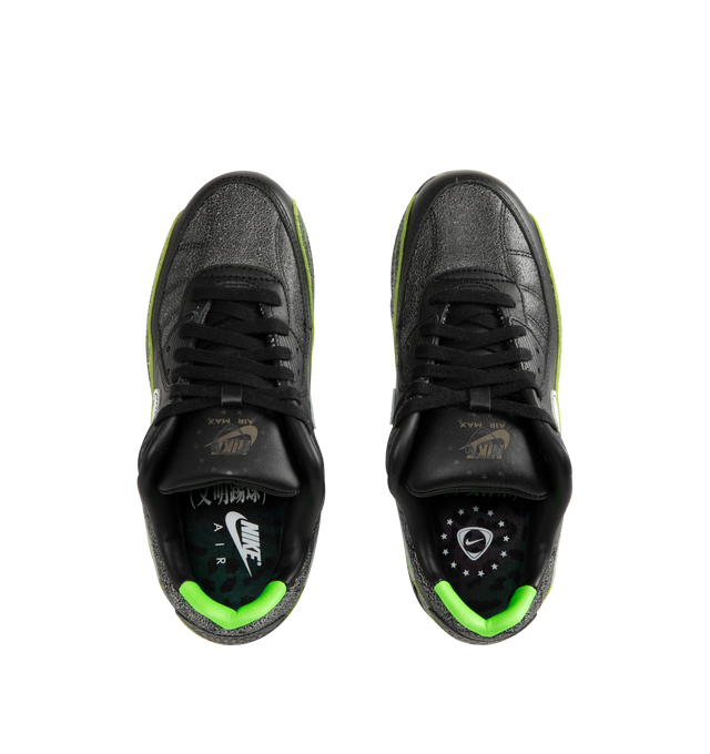 Image 5 of 5 - BLACK - NIKE Air Max 90 "Tiempo" Sneaker featuring Mad 90 Pack with four Air Max 90 designs inspired by classic Nike soccer cleats, Tiempo Edition, the "Tiempo" capsule blends soccer culture with an authentically Chinese punk rock spirit, diamond quilting, distressed overlays, plush and comfortable, Max Air cushioning, padded collar, foam midsole and rubber outsole. 