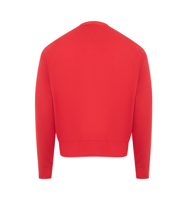 Image 2 of 2 - RED - AURALEE High Twist Light Sweatshirt featuring a lightweight crewneck in high twist cotton and ribbed trim. 85% cotton, 10% wool, 5% silk.  