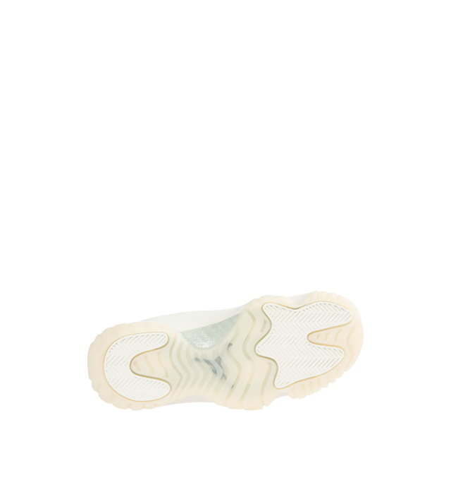 Image 4 of 5 - WHITE - JORDAN Air Jordan 11 Retro Sneaker featuring patent leather upper, lace-up front, foam midsole, Air cushioning, rounded toe, pearl charm and rubber outsole. 