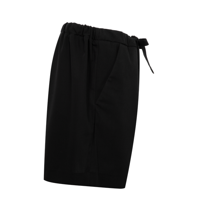 Image 3 of 3 - BLACK - SECOND LAYER Baggy Shorts featuring relaxed fit, elasticated waistband with drawcord and dual side pockets. 