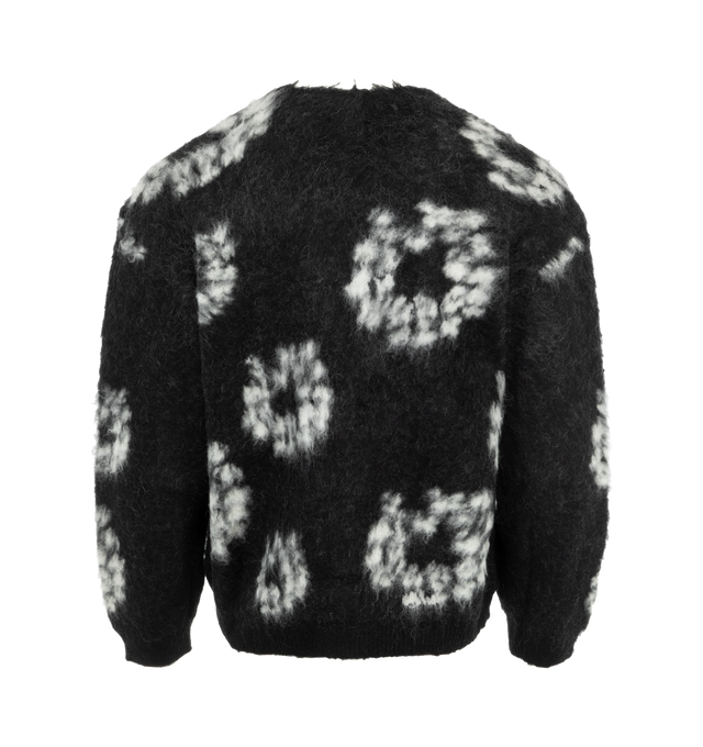 Image 2 of 2 - BLACK - Saint Michel X Denim Tears Cardigan has a v-neck, a button-up front, and ribbed trims. 100% mohair. Made in Japan.  