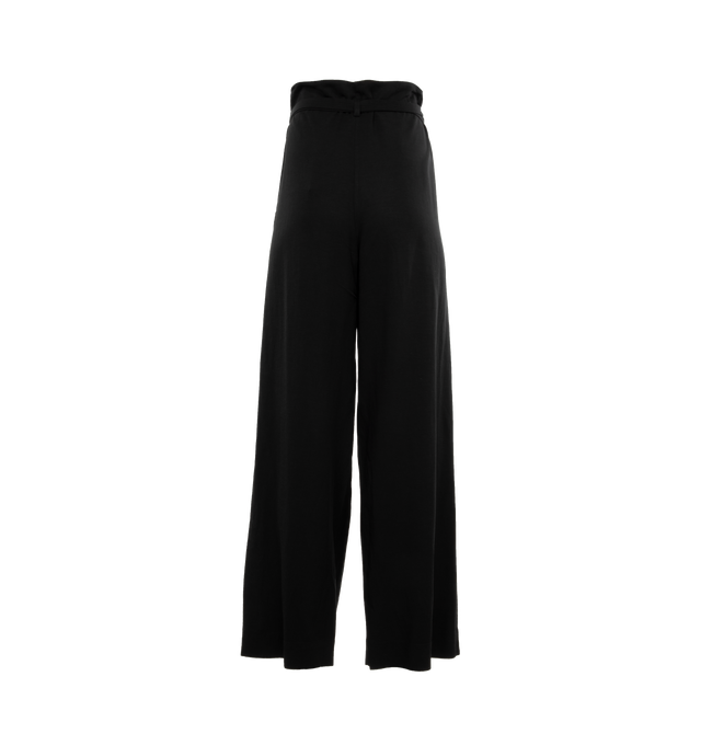 Image 2 of 4 - BLACK - TOTEME Fluid Tie-Waist Trousers featuring high-waist, all-around ties that create a subtle paperbag bag effect when fastened, made from ECOVERO rayon blended with linen, long, wide legs and slip pockets. 85% viscose, 15% linen. 