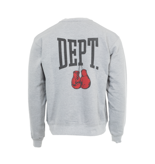 Image 2 of 4 - GREY - GALLERY DEPT. Dept Classic Sweatshirt featuring regular fit, crewneck, long sleeves, appliqu at sleeve, text pattern at front and back, ribbed trims and pulls on. 90% cotton, 10% polyester. 