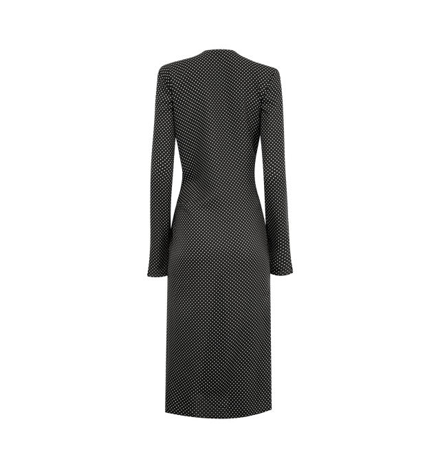 Image 2 of 2 - BLACK - TOM FORDfeaturing silk sable long-sleeve dress with a draped leather-accented front, long sleeves and TF metal buckle. 100% silk. 