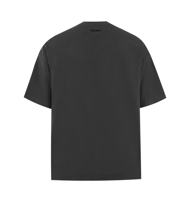 Image 2 of 2 - BLACK - FEAR OF GOD ESSENTIALS Signature 90s Tee featuring 230GSM cotton jersey, rib-knit crewneck, oversized 90s fit, embroidered Essentials signature logo on front and an Essentials signature label at the back collar. 100% cotton. 