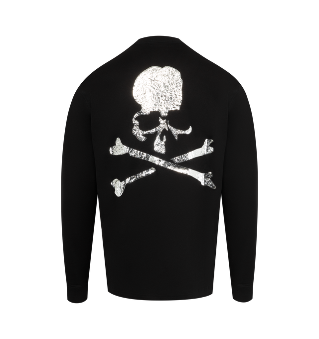 Image 2 of 2 - BLACK - MASTERMIND JAPAN Mirror Logo Tee featuring boxy fit, long sleeves, logo on front, graphic on back and crewneck. 100% cotton. 