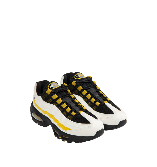 Image 2 of 5 - YELLOW - NIKE Air Max 95 OG Sneaker featuring synthetic leather and textiles, visible Max Air cushioning, flex grooves in the midsole and outsole, foam midsole and rubber outsole. 