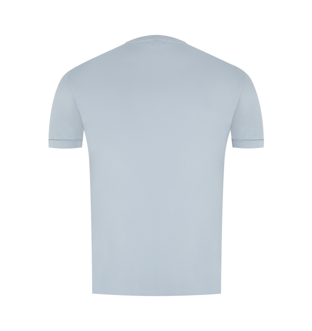 Image 2 of 2 - BLUE - STONE ISLAND Logo T-Shirt featuring crew neck, short sleeves, logo label on the chest and straight hem. 100% cotton. 