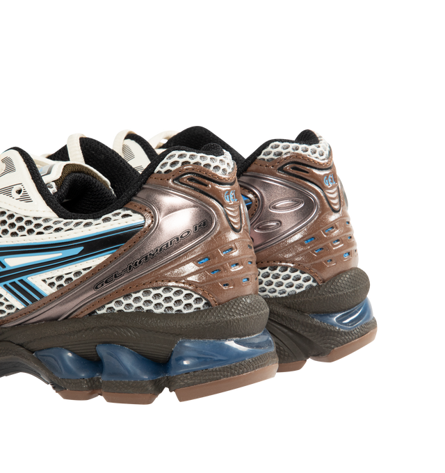 Image 3 of 5 - BLUE - ASICS Gel-Kayano 14 Sneaker featuring two-tone underlays, GEL technology cushioning, TRUSSTIC support system, synthetic leather upper and sockliner. 