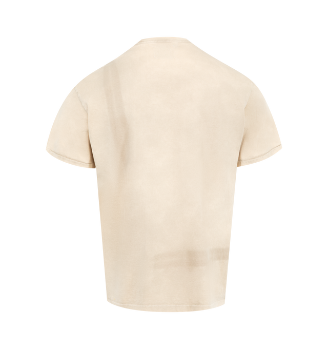 Image 2 of 2 - NEUTRAL - GALLERY DEPT. Vintage Logo Tee featuring boxy fit with understated ribbed accents at the neckline and cuffs, faded screen-printed logo on both front and back along with paint splatter. 100% cotton. 