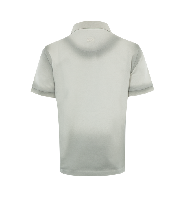 Image 2 of 3 - GREY - LOEWE Polo Shirt featuring tonal-gray cotton-blend piqu, button fastenings along front, polo collar and short sleeves. 95% cotton, 5% elastane. 
