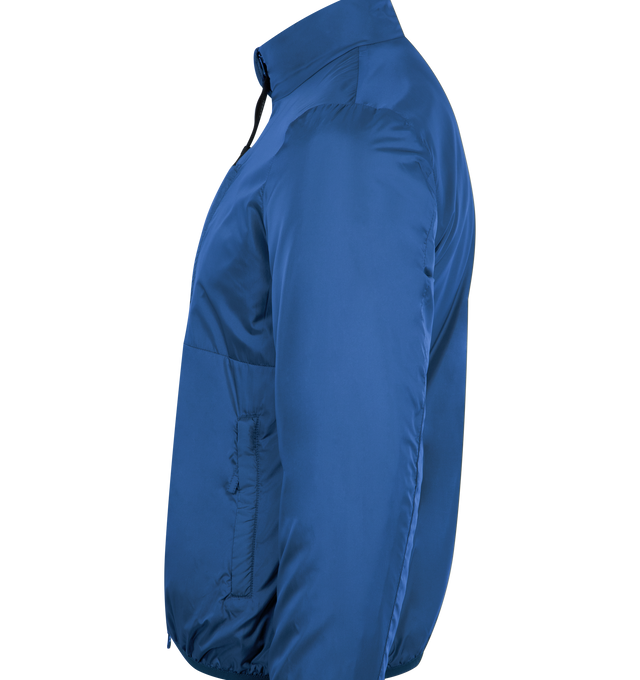 Image 3 of 3 - BLUE - ASPESI Jil Con Jacket featuring a band collar, a front zip fastening, long sleeves, a chest pocket, front zipped pockets and a straight hem. 100% polyamide. 