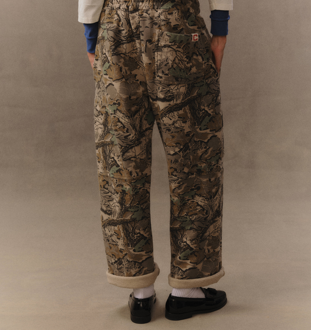 Image 6 of 6 - GREEN - Cherry LA Chevron Parachute Sweatpants are crafted from custom cotton fleece and feature a wide-leg silhouette with a relaxed, laid-back fit. Designed with a patch detail at the leg, an adjustable drawcord waistband, and a branded label at the back pocket, these everyday sweatpants blend comfort-focused construction with Cherry LA's signature contemporary aesthetic. Main Material: Custom Cotton Fleece. Made in Los Angeles, USA. 