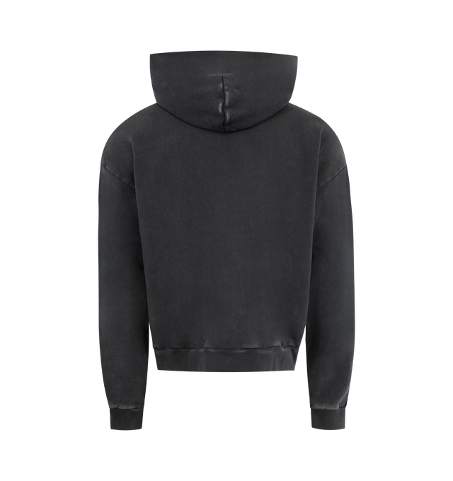 Image 2 of 2 - BLACK - MARKET Smiley Photoshoot Graphic Hoodie featuring pullover hooded sweatshirt, front graphics, front pouch pocket, ribbing trims and regular fit. 100% cotton. 