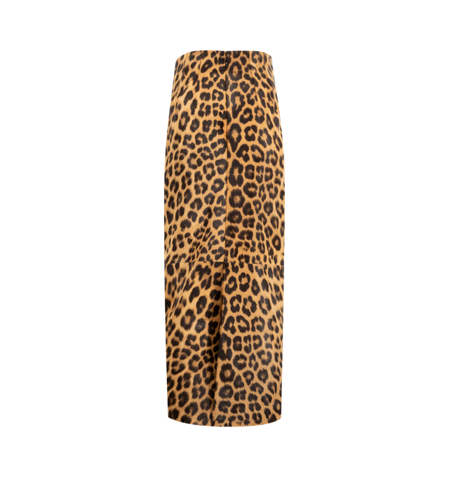 Image 2 of 2 - BROWN - KHAITE Loxley Skirt featuring a high-waisted haircalf pencil skirt designed for a corset-like fit and shaped by darts with a high slit and a concealed zipper closure at the back. 100% baby calf. 