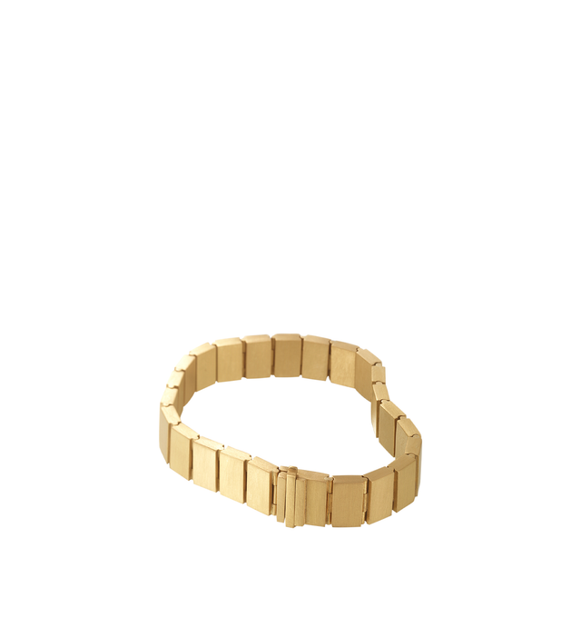 Image 2 of 2 - GOLD - Eli Halili Gold Watch Link Bracelet is handcrafted from solid 22K gold and features sculptural watch-link-inspired cube links secured with a signature latch clasp. Designed and hand forged in New York, this designer fine jewelry bracelet showcases Eli Halili's artisanal craftsmanship and timeless aesthetic, creating a bold yet refined statement piece for everyday wear. Main Material: Solid 22K Gold. Closure: Latch Clasp. Length: 7.75 in.For personal consultation and detailed informatio 