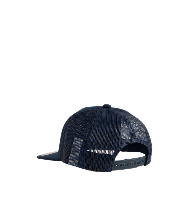 Image 2 of 2 - BLUE - CARHARTT WIP Underground Trucker Cap featuring a five-panel style made from polyester foam with a firm, flat peak, adjustable snap-back closure and graphic print on the front. 100% polyester. 