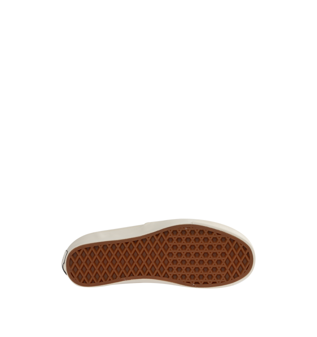 Image 4 of 5 - BROWN - VANS Authentic Reissue 44 LX Sneakers featuring low-top, lightweight canvas upper,  lace-up closure, logo flag at outer side, rubber logo patch at heel, textured rubber midsole, treaded rubber sole and contrast stitching in white. Upper: canvas. Sole: rubber.  