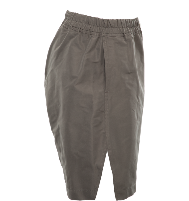 Image 3 of 4 - GREY - RICK OWENS Boxer Shorts featuring drawstring at elasticized waistband, two-pocket styling, vented outseams and dropped inseam. 97% organic cotton, 3% elastane. Made in Italy. 