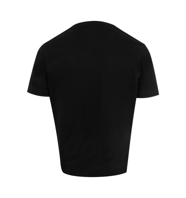 Image 2 of 2 - BLACK - BOTTEGA VENETA Cotton Jersey T-Shirt featuring embroidered match, regular fit, short sleeves and crew neck. 100% cotton. Made in Italy. 