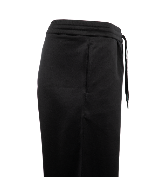 Image 3 of 3 - BLACK - SECOND LAYER Team Sweatpants featuring elasticated waist band with draw cord on outside, dual front side pockets, wide leg, relaxed fit and a small front pleat. Made in Japan.  
