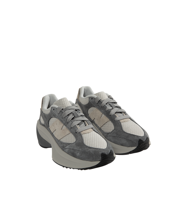 Image 2 of 5 - GREY - New Balance WRPD Runner Sneakers are a lace-up style with knit uppers, full-length Fuel Cell midsoles, wavy outsoles, embroidered N logos, and medial stability posts.  