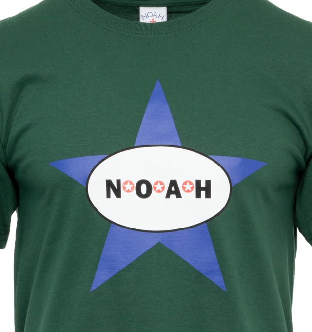 Image 2 of 2 - GREEN - NOAH Always Got The Blues T-Shirt featuring printed logo, crew neck, short sleeves and straight hem. 100% cotton. 