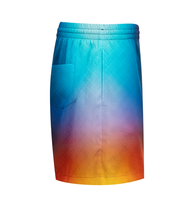 Image 3 of 3 - MULTI - CASABLANCA Drawstring Shorts featuring elastic waist, two side pockets and one back patch pocket. 100% polyester. 