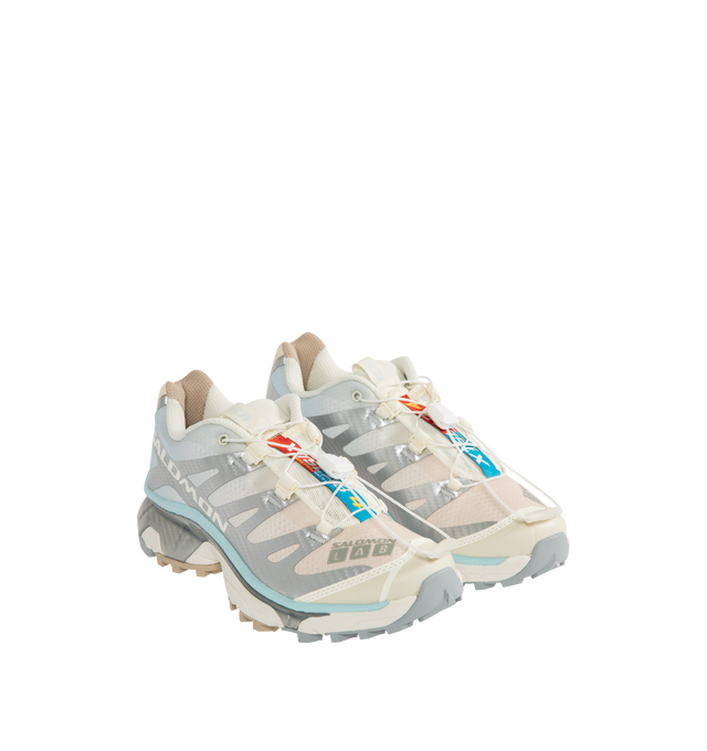 Image 2 of 5 - WHITE - SALOMON XT-4 OG Sneaker featuring mesh and textile upper with Contragrip rubber sole, Quicklace  system, Contragrip  sole for all-terrain performance, waterproof, one pull-tightening and Removable OrthoLite  insole.  