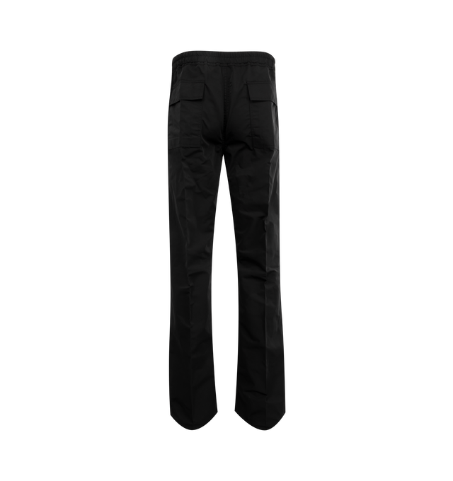 Image 2 of 3 - BLACK - Rick Owens Dietrich Drawstring Trousers featuring loose-fit, straight-leg, drawstring at elasticized waistband, four-pocket styling, button fly, creased legs and buffalo horn hardware. 100% organic cotton. Made in Italy. 