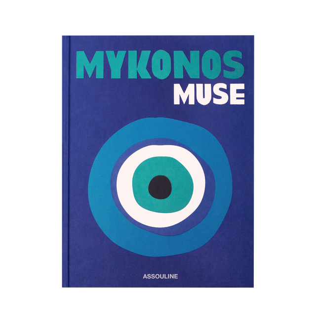 Image 2 of 5 - BLUE - Assouline Mykonos Muse is a luxury coffee table book that celebrates the rich history, vibrant culture, and legendary spirit of Greece's iconic island through captivating photography and engaging storytelling. Written by Lizy Manola with additional contributions by Rachel Howard and Michael Skafidas, this designer silk hardcover book explores Mykonos' evolution from an ancient sanctuary to one of the world's most celebrated travel destinations, highlighting its architecture, beaches, n 