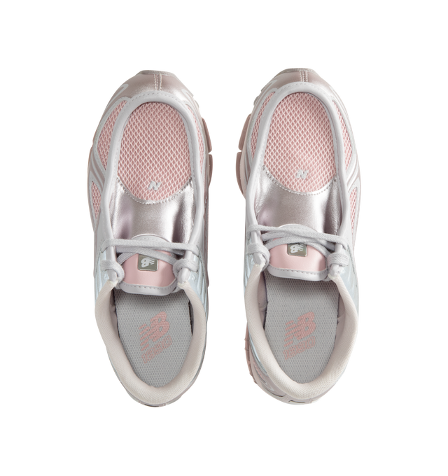Image 5 of 5 - PINK - New Balance 1890A Sneakers feature a progressive silhouette that blends performance-inspired comfort with an elevated, fashion-forward design. Crafted with a synthetic upper in a Pink Granite and Pink Chalk colorway, this style is equipped with ABZORB midsole cushioning and ABZORB SBS heel technology for enhanced comfort, impact absorption, and stability. Finished with reflective accents, signature N logo embroidery at the toe, and NB-branded patches at the tongue and heel, the 1890A d 