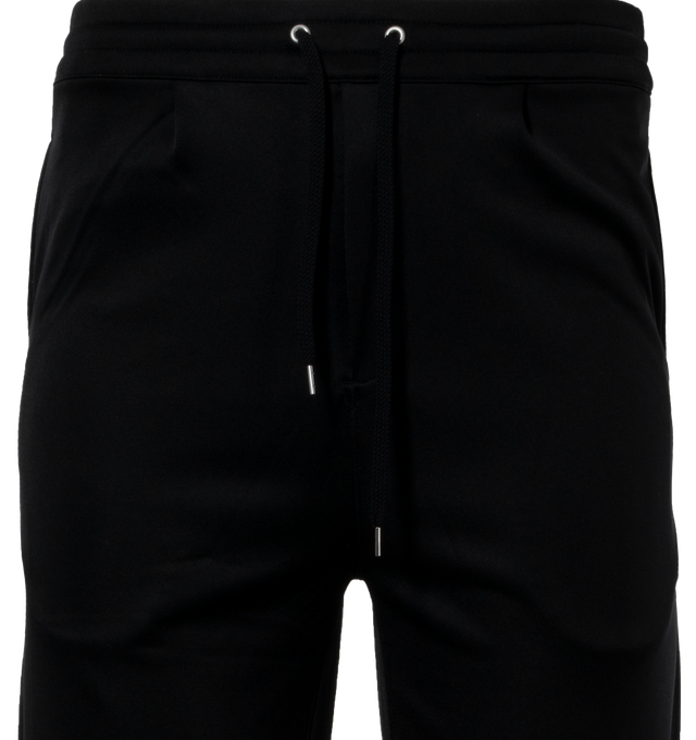 BLACK - SECOND LAYER Team Pants featuring straight-leg fit, slit side pockets and elastic drawstring waistband. 
