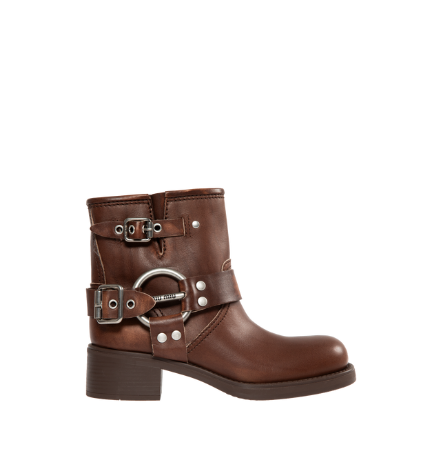 LEATHER BOOTIES WITH BUCKLE