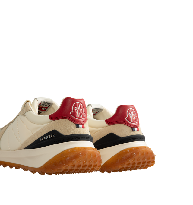 Image 3 of 5 - NEUTRAL - Moncler Men's CityTrek Sneakers are crafted in a refined mix of nylon, suede, and leather and feature a relaxed low-top silhouette designed for everyday wear. Built with a lace-up closure, TPU spoiler, lightweight EVA midsole, and breathable OrthoLite insole for cushioning, these designer sneakers are finished with a durable Vibram rubber tread for enhanced traction. Upper: 100% Polyester and Cow Leather. Lining: 100% Polyamide/Nylon. Sole: 100% Elastodiene. Sole Height: 4.2 cm. Mad 