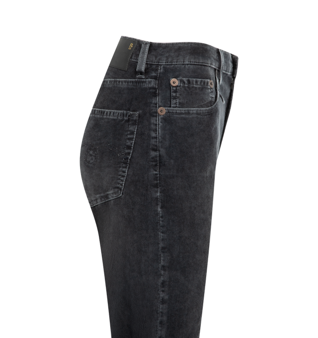 Image 3 of 3 - BLACK - R13 Jane Jean featuring a high rise, a flared leg, 5-pocket styling, button closure and zip fly. 98% cotton, 2% polyurethane. 