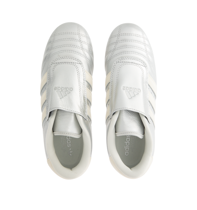 Image 5 of 5 - SILVER - ADIDAS Taekwondo Sneakers featuring a low-profile, slip-on design, leather upper that has a metallic sheen, super low-profile rubber outsole and regular fit. 