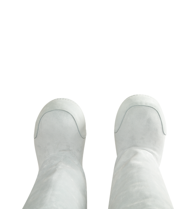 Image 4 of 4 - WHITE - Balenciaga Men's Alaska Fur High Boot is crafted from split calfskin and synthetic materials and features a high-boot silhouette with an extra-round toe and exaggerated proportions. Designed with a thick rubber sole, this statement style is finished with Balenciaga logo detailing stamped at the back. Upper: Calfskin. Insole: Wool, Polyester, Acrylic. Sole: Polyurethane, Rubber. Toe: Extra Round. Made in Italy. 