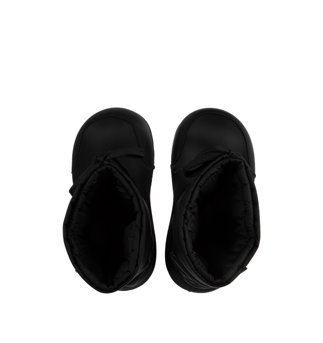 Image 4 of 4 - BLACK - BALENCIAGA Alaska Low Boot featuring nylon, extra round toe, exaggerated proportions, Balenciaga rubber tag at back and drawstring at top. 100% polyamide. Made in Italy. 