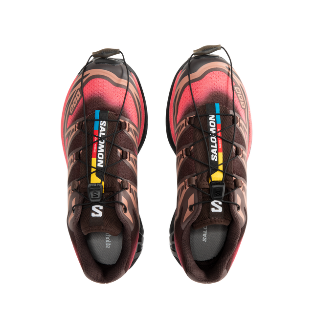 Image 5 of 5 - RED - SALOMON XT-6 Skyline Sneaker featuring mesh and textile upper with rubber sole, quickLACE  front, Mud Contagrip, Agile Chassis System, SensiFit  cradles the foot from the midsole to the lacing system. 
