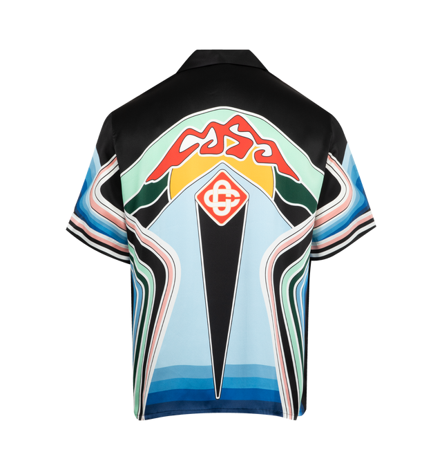 Image 2 of 2 - MULTI - CASABLANCA Graphic Mountain Short-Sleeve Silk Shirt featuring an all-over printed design, silk satin fabric, hidden button closure, interlocking CC logo corozo buttons and the house's signature diamond logo. 100% silk. Made in Italy. 