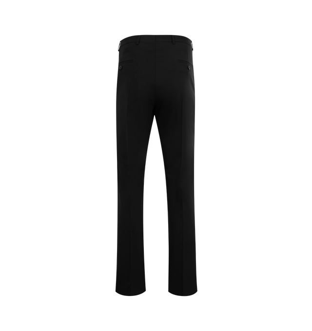 Image 2 of 3 - BLACK - Rick Owens Astaires Trousers featuring slim-fit, belt loops, four-pocket styling, button-fly, creased legs, partial plain-woven cupro lining and horn hardware. 100% wool. Lining: 100% cupro. Made in Italy. 