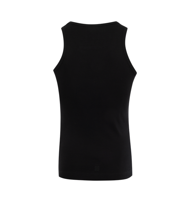 Image 2 of 2 - BLACK - GIVENCHY Extra Slim Fit Tank Top featuring ribbed cotton, crew neck, small 4G emblem embroidered on the lower back and extra slim fit. 98% cotton, 2% elastane. 