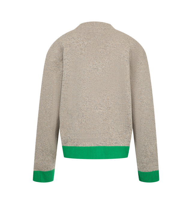 Image 2 of 2 - NEUTRAL - Mira Mikati Women's Lowly Crochet Cardigan is crafted from crochet knit and features a relaxed silhouette with contrast trim at the hem and cuffs. Designed as a lightweight layering piece, this cardigan combines artisanal texture with playful color detailing for a distinctive finish. Main Material: Wool 