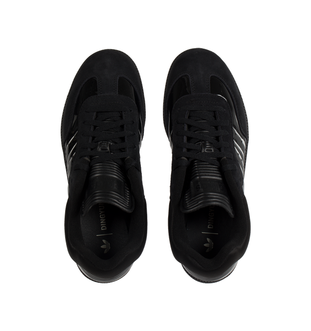 Image 5 of 5 - BLACK - Adidas Originals x Dingyun Zhang DYZ Samba lace-up sneakers in patent leather and suede with a matte embossed gum rubber sole and round toe. 