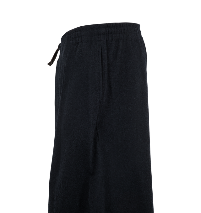 Image 3 of 3 - NAVY - Needles Men's H.D. Pant - Shrink Wool is crafted from shrink wool and features the brands signature H.D. silhouette with a voluminous, curved leg shape. Designed for a relaxed fit, these trousers combine tailored wool construction with exaggerated proportions for a distinctive profile. Main Material: Shrink Wool. Fit: Relaxed. Silhouette: H.D. Wide Leg. Made in Japan. 