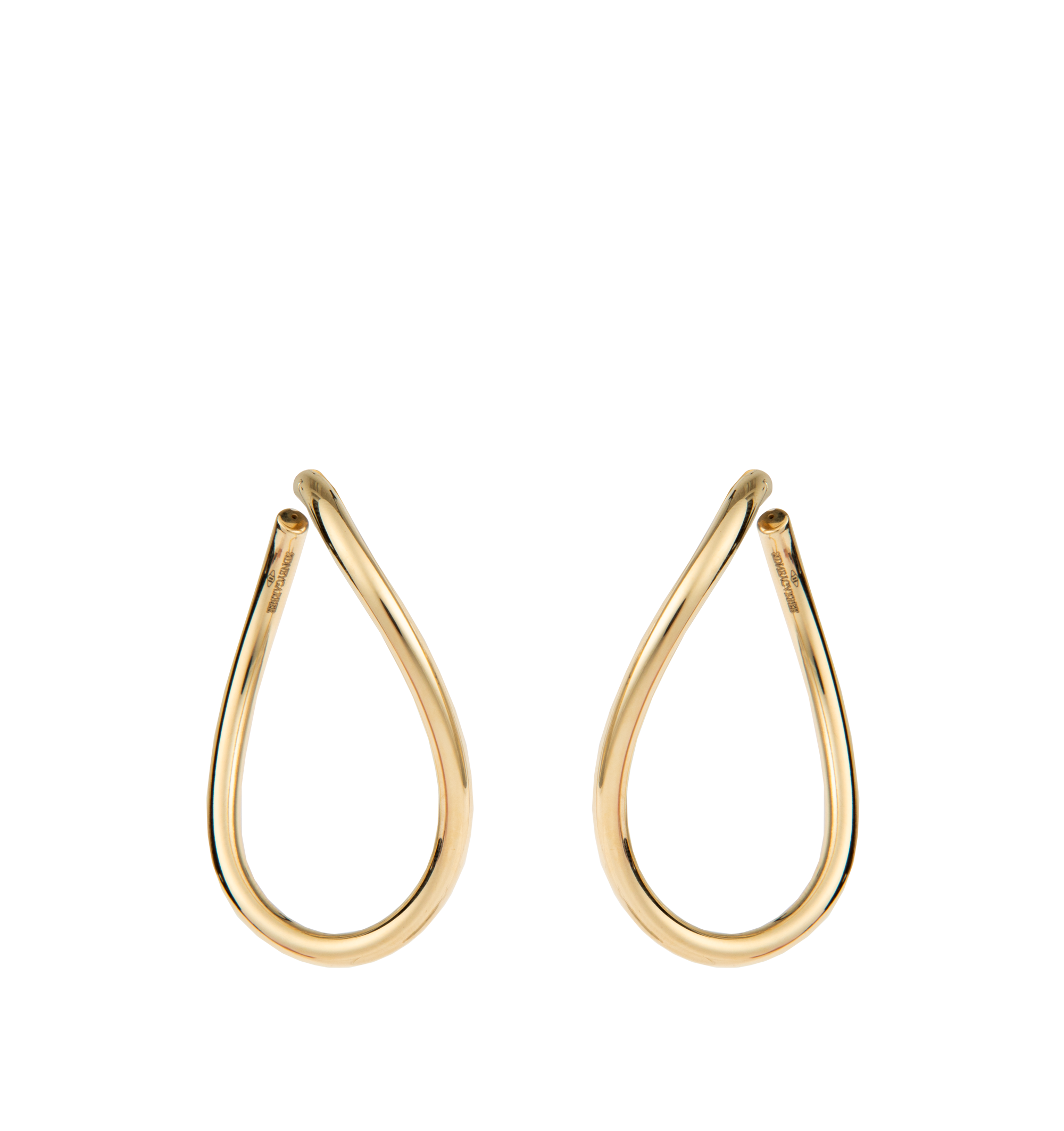 CURVED OVAL HOOP EARRINGS