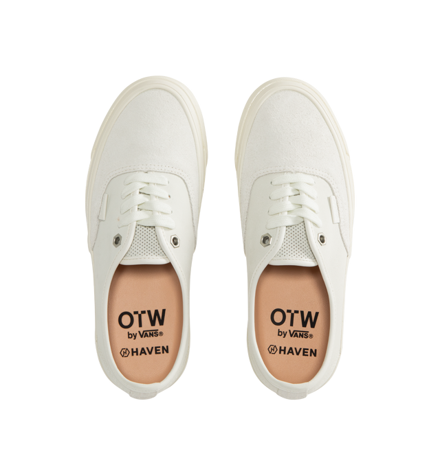 Image 5 of 5 - WHITE - VANS OTW 44 Authentic Vibram Sneaker featuring lace-up front, leather and suede upper, rounded toe, high rubber foxing, canvas midsole wrap, vulcanized rubber midsole, vibram outsole, leather lining and co-branded insole. 