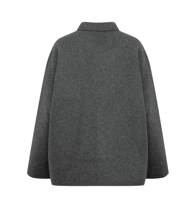 Image 2 of 3 - GREY - EXTREME CASHMERE Maker Jacket featuring double-faced cashmere, two patch pockets, a pointed collar and five button closure in corozo. 70% wool, 30% cashmere. 