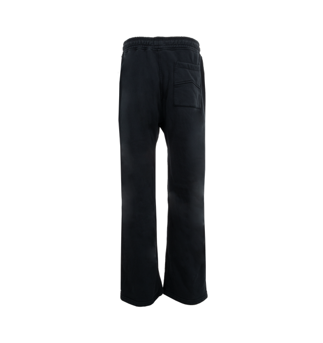 Image 2 of 3 - BLACK - Rhude Classic Sweatpants have an elastic drawstring waist, side pockets, and back patch pockets. 100% cotton. 